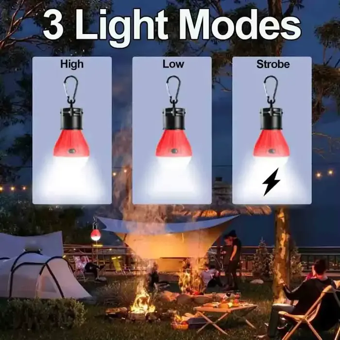 Lampe de camping portable d'extérieur avec crochet, lampe de tente super lumineuse pour la randonnée, les voyages, le parc et les situations d'urgence