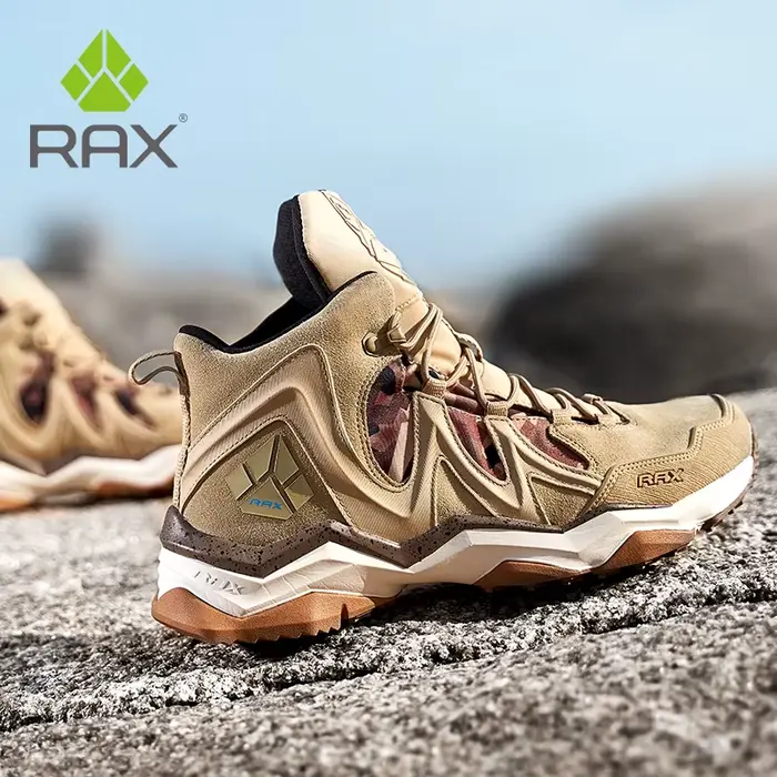 Rax-Chaussures de Randonnée Imperméables en Cuir pour Homme et Femme