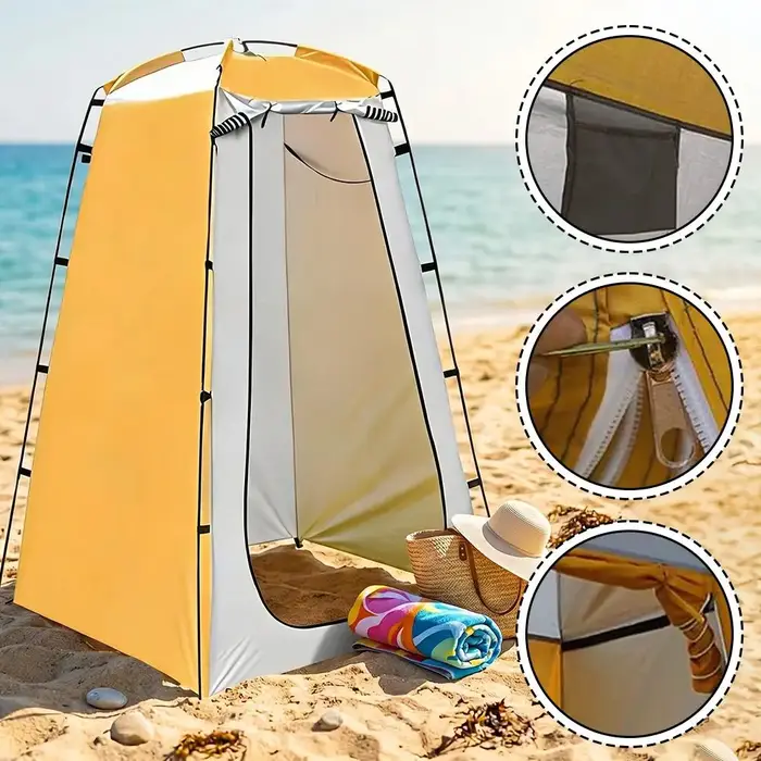 Tente de douche portable double couche imperméable