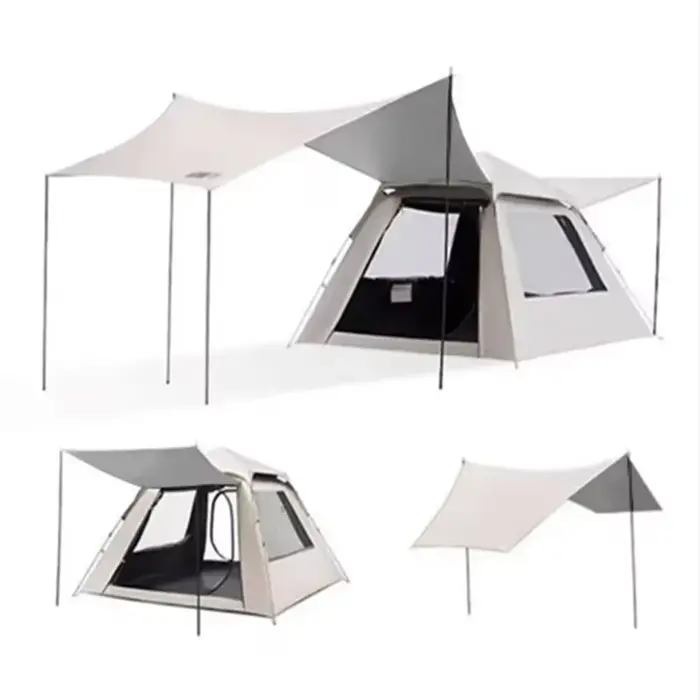 Sac 4 à 6 personnes grand noir luxe famille Camp chaud Glamping tentes Camping tente extérieure