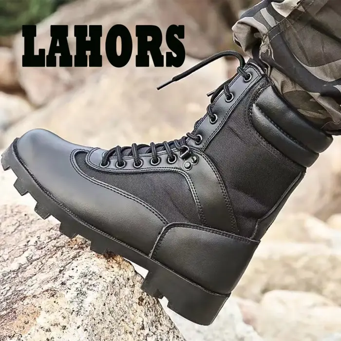 LAHORS ® Cuir homme bottes tactiques Sport chaussures de randonnée en plein air cheville désert Combat
