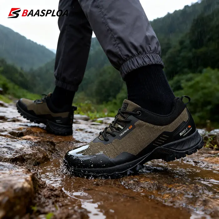 Baasploa-Chaussures de Randonnée Imperméables et Résistantes à l'Usure pour Homme