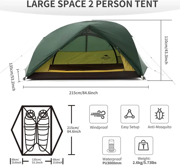 Naturehike Star River – tente de Camping ultralégère pour deux personnes