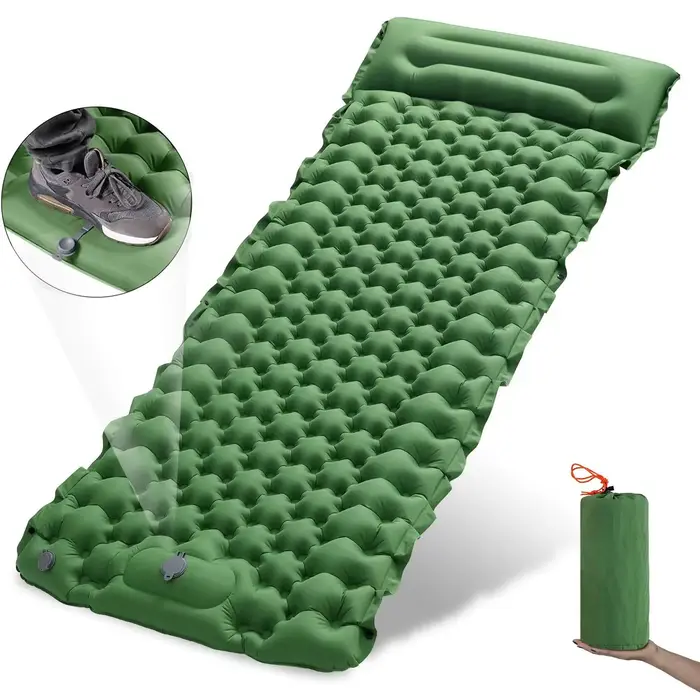 Matelas gonflable de camping en plein air avec oreillers