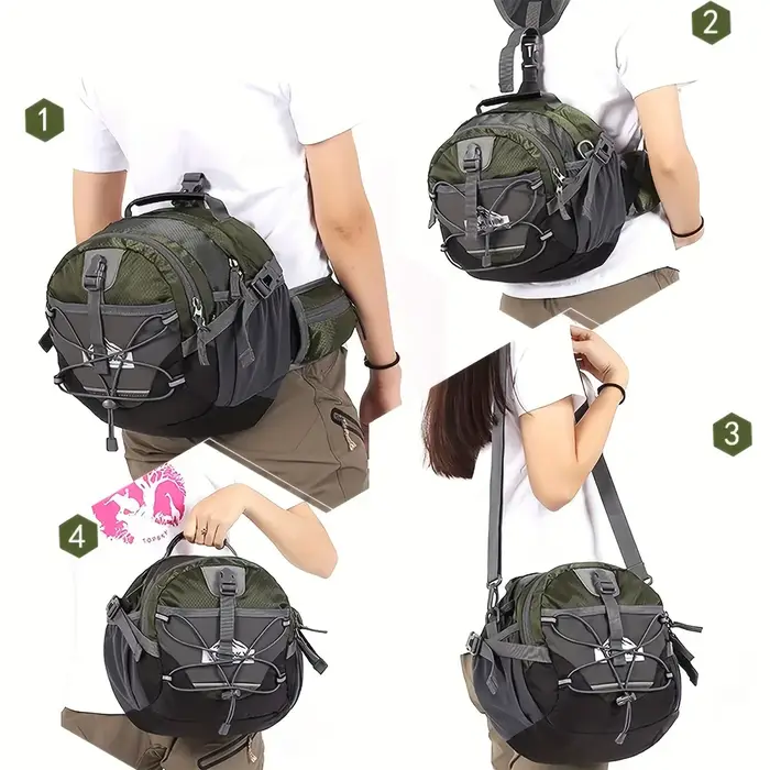 Sac de taille d'alpinisme en plein air 18L, sac de taille multifonctionnel pour sport et voyage, sac à main à bandoulière de grande capacité