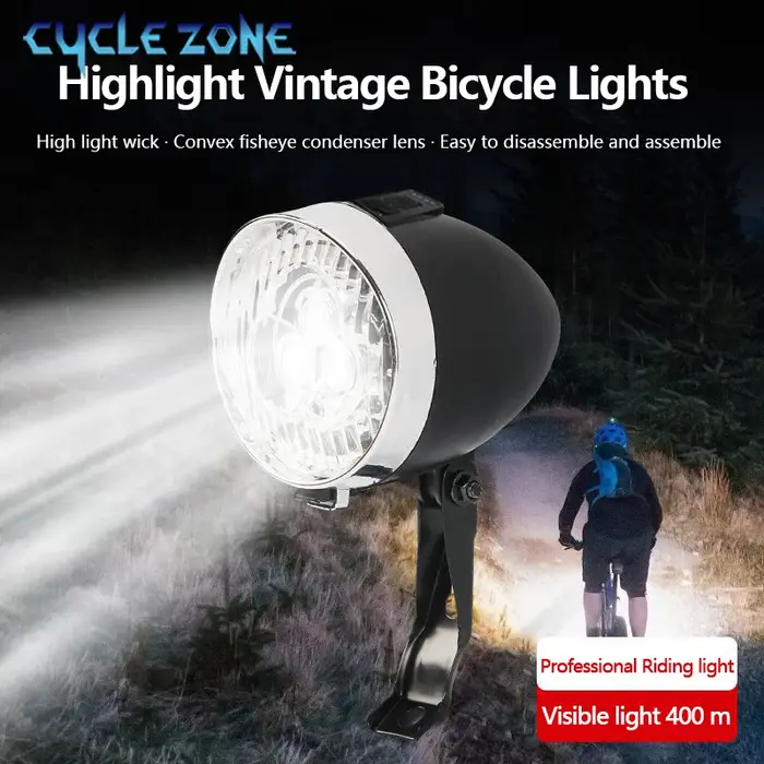 Feu avant de vélo Vintage à 3 LED