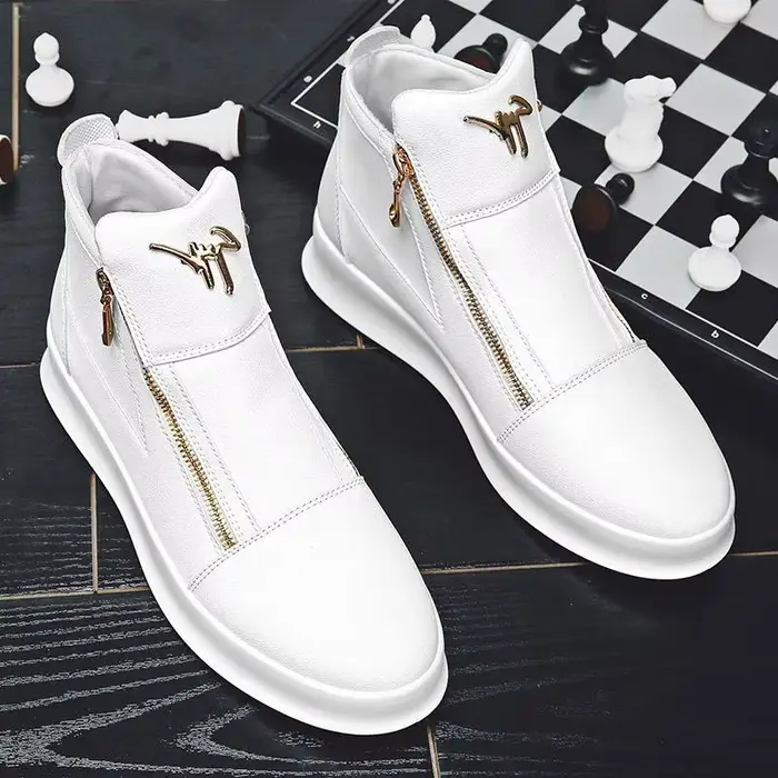 Bottes de rinçage en cuir blanc pour hommes