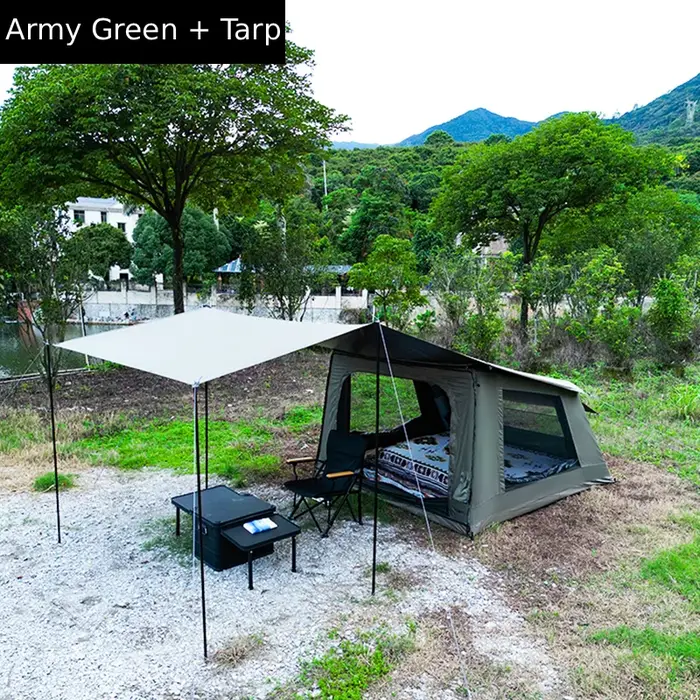 Tente de tourisme gonflable pour le camping et les voyages avec design de piscine intégrée, caractér