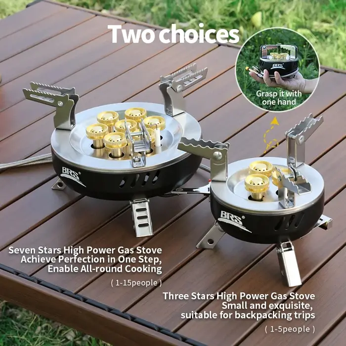 Réchaud à gaz portable pliable BRS-207 BRS-203 pour camping extérieur, brûleur haute puissance sept