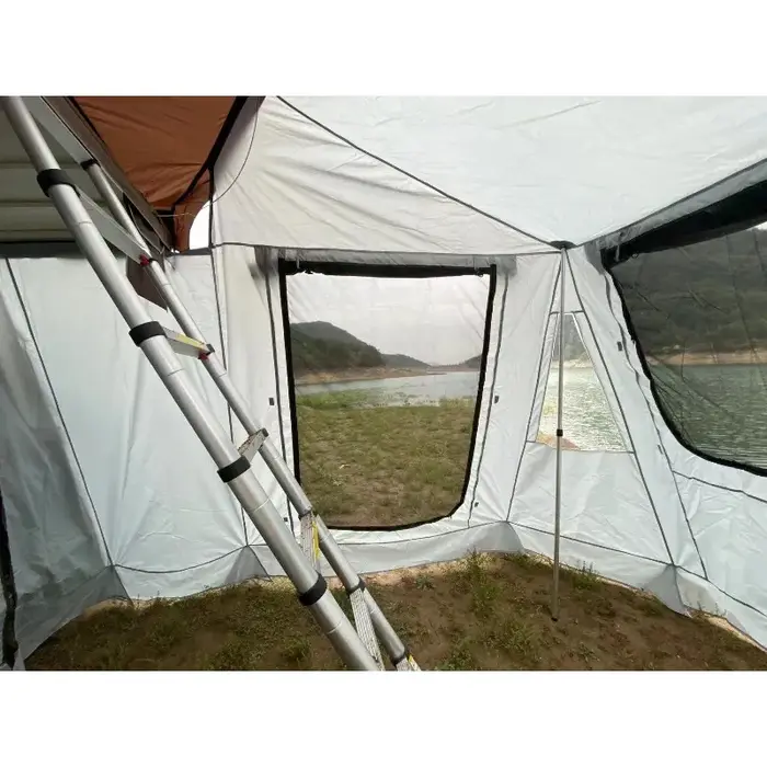 Tente de toit à ouverture latérale avec annexe, abri solaire personnalisé pour pick-up, abri de camping extérieur