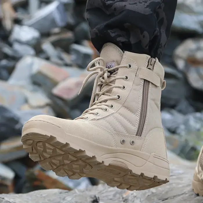 Bottes Skip pour hommes, chaussures de sécurité de travail, force spéciale, bottes du désert, randonnée en plein air, chaussures de rinçage