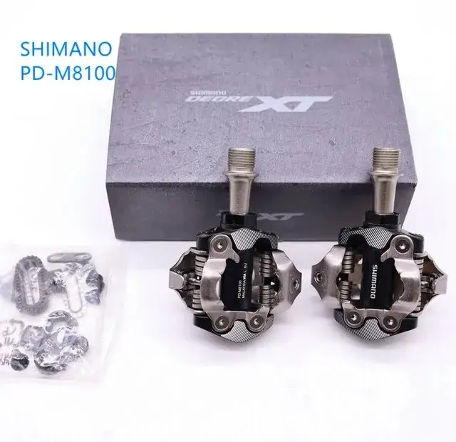 Pédales Shimano XT PD-M8100 XT SPD pour VTT avec caleçons SH51 et roulements étanches