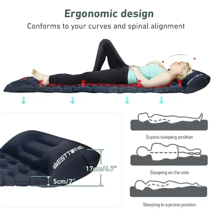 TARKA – tapis de Camping gonflables, matelas pneumatique avec oreiller, coussin de couchage touristique en plein Air, matelas auto-gonflant pour randonnée et escalade