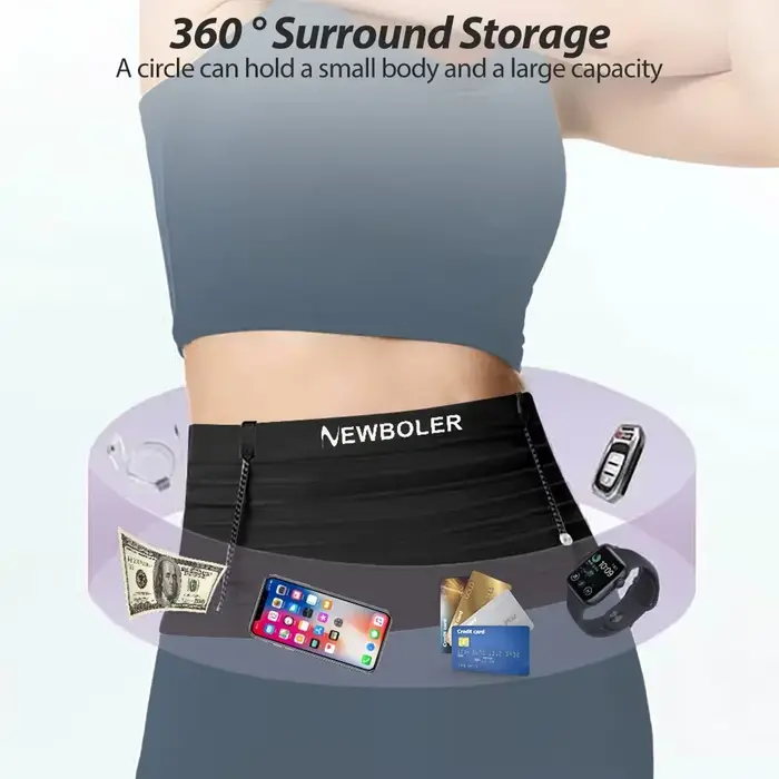 NEWBOLER sac de taille de course hommes femmes Invisible Trail course ceinture hydratation taille Pack support pour téléphone gymnase Fitness Marathon