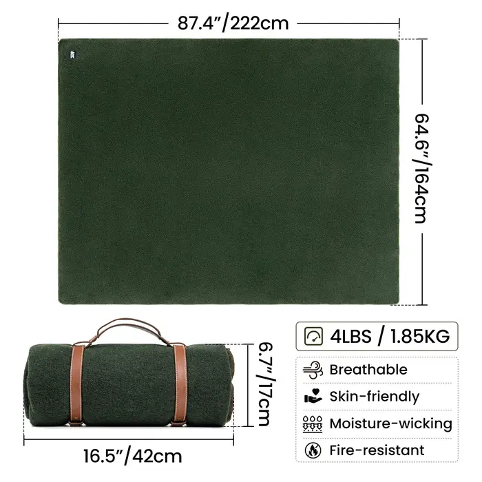 ONETIGRIS grande couverture en laine confortable lavable ultraléger Camping hiver couverture couette