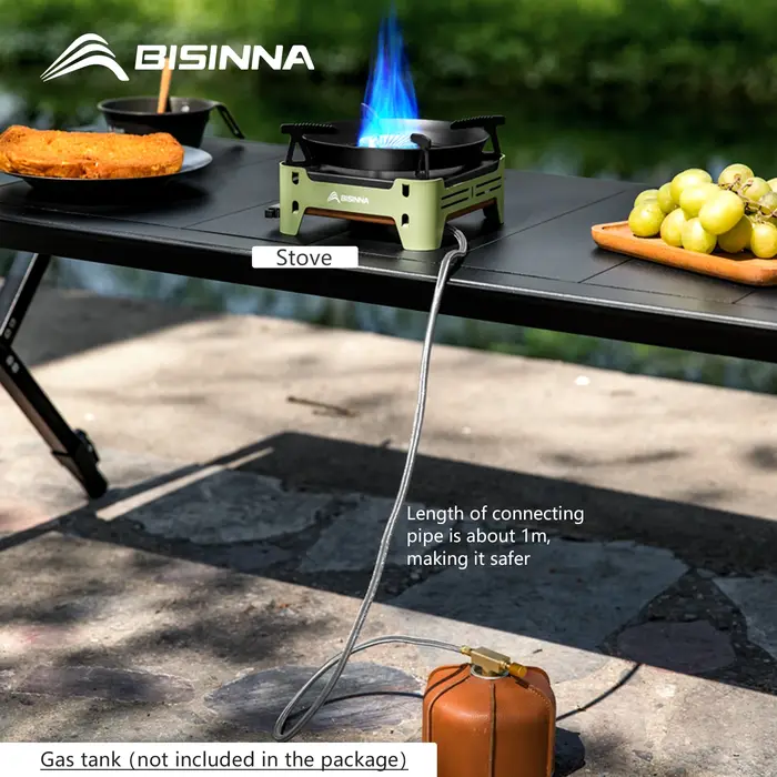 BISINNA Camping cuisinière à gaz Portable Cassette four brûleur à gaz extérieur pique-nique Camp fou