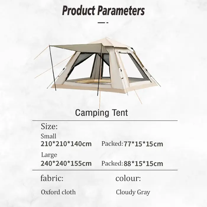 Tente à quatre côtés en angle droit