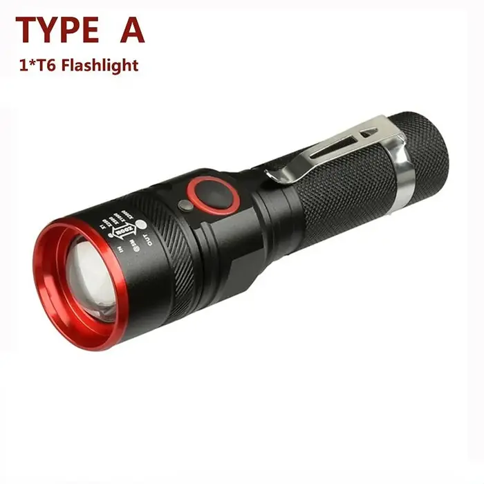 Lampe de poche LED aste en alliage, torche zoomable, lampe de poche étanche, lampe de poche déloyale