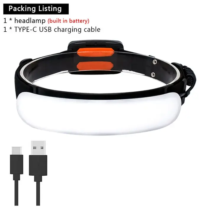 Lampe frontale COB Ultra grand Angle 31 pièces phare Portable LED avec batterie 5000Mah intégrée lam