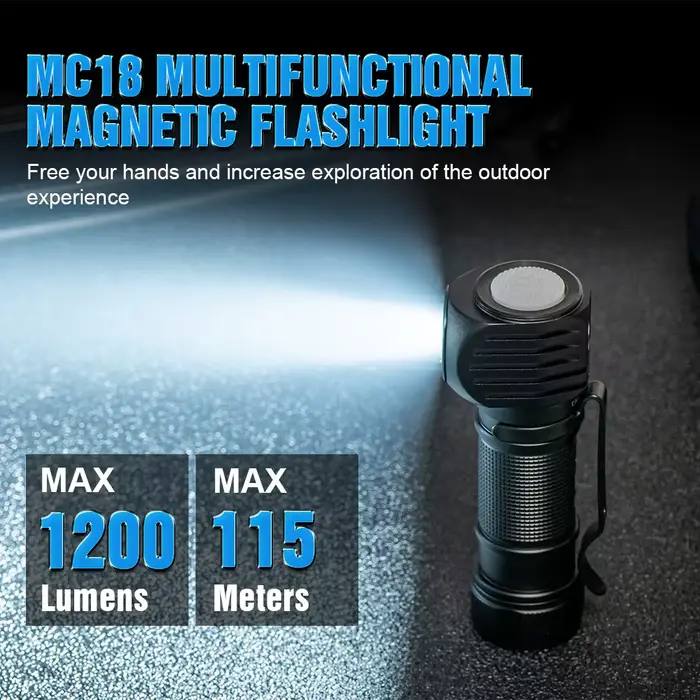 Trustfire Mc18 lampe frontale Led xp-lhi 18650 magnétique 2a Usb lampe frontale Rechargeable 1200lm 