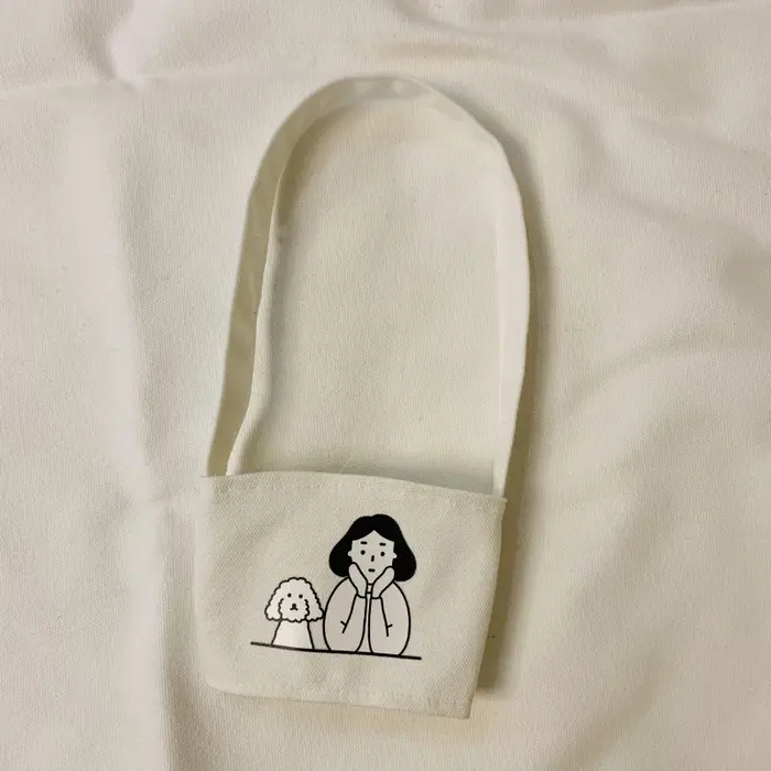 Porte-bouteille d'eau portable, sac de transport, housse de rangement pour tasse à café, impression 