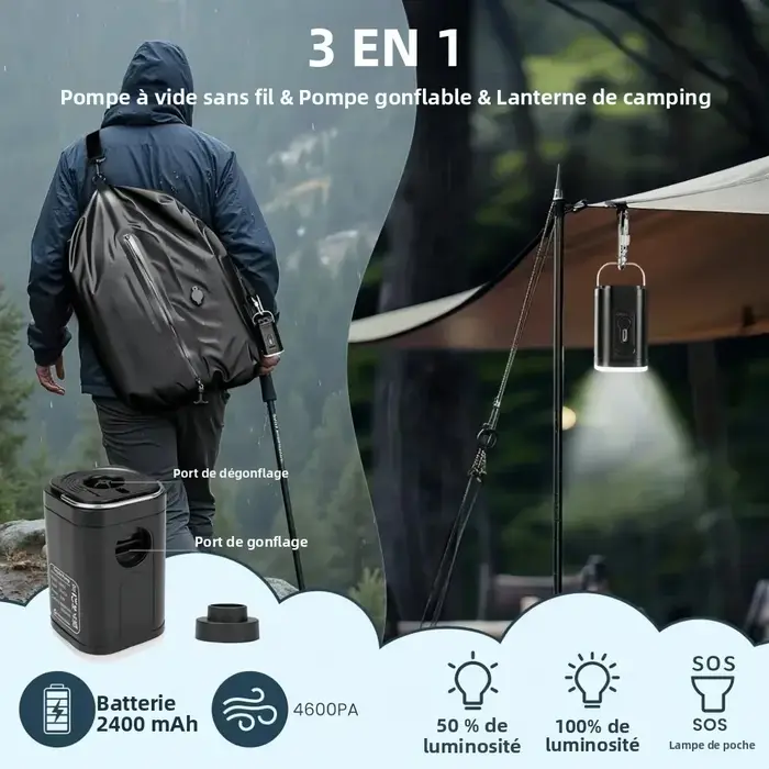 Sac à dos de compression sous vide 34L avec pompe à air