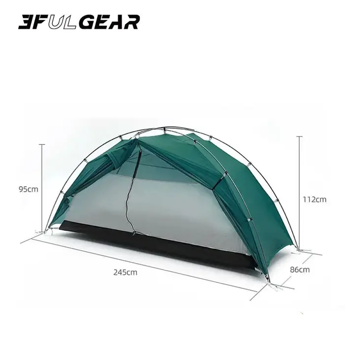 3F UL TAICHI Tente de camping 15D avec revêtement en silicone pour 1 personne No-See-Um 3 saisons/4 saisons