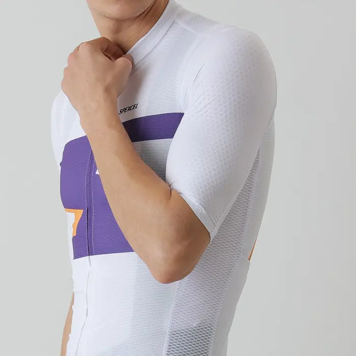 SPEXCEL-Maillot de Cyclisme PRO à Manches Courtes, Adapté à la Course Italienne, Tissu observateur e