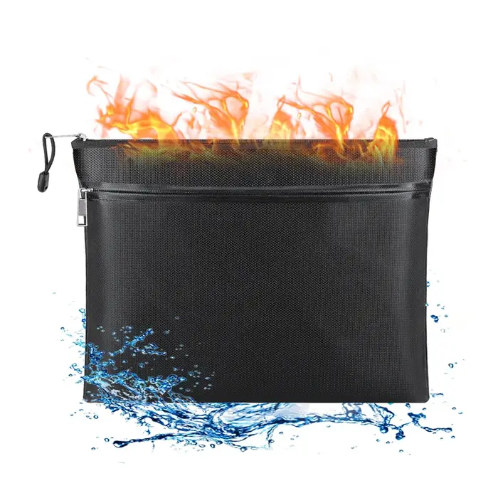 Sac de rangement double compartiment ignifuge et étanche avec fermeture éclair, sac de rangement multifonctionnel pour organiser les dossiers, sac ignifuge