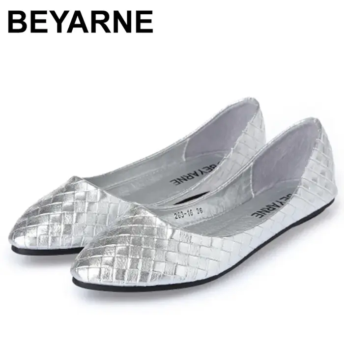 Ballerines Tissées Or et Argent pour Femme