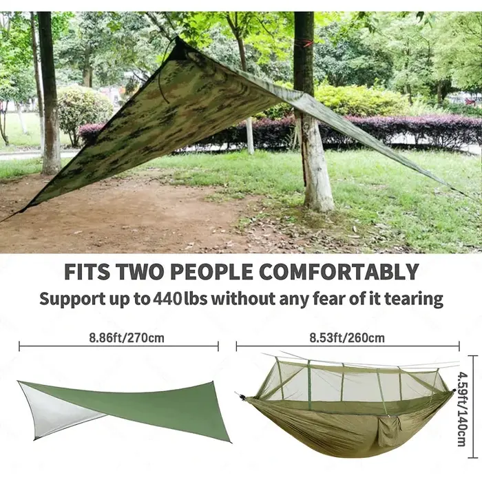 Hamac de Camping Anti-extérieur avec moustiquaire et tente de pluie