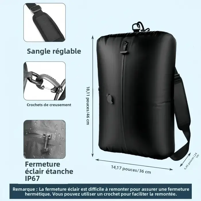 Sac à dos de compression sous vide 34L avec pompe à air