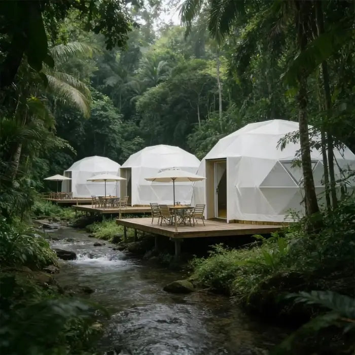 Tentes dôme modulaires préfabriquées pour hôtels