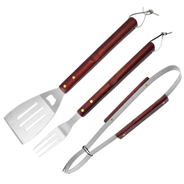 Kit de grillades à manche en bois