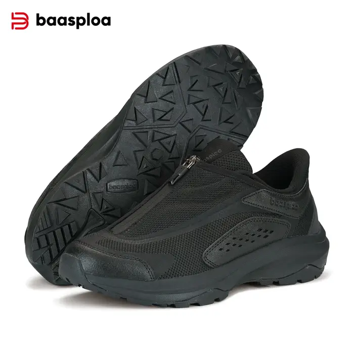 Baasploa – chaussures de randonnée pour hommes, avec fermeture éclair, maille respirante, baskets de