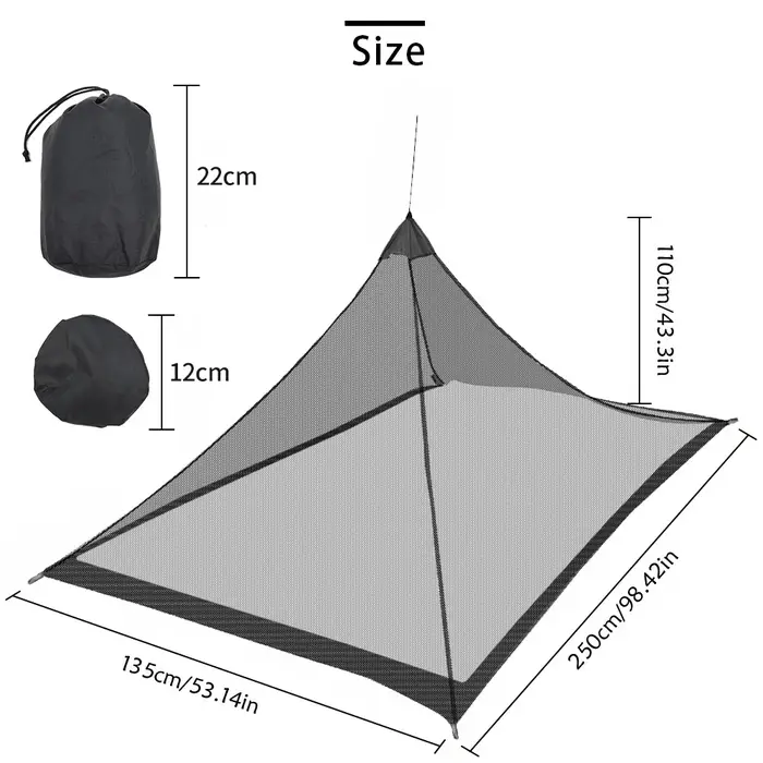 Tente de moustiquaire de Camping en maille pyramidale