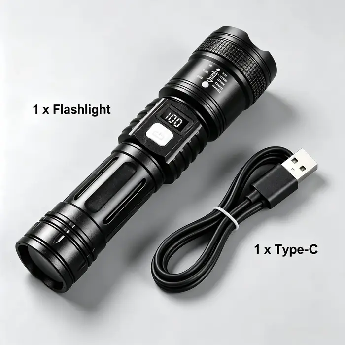 Lampe torche ultra-lumineuse la plus puissante avec lanterne tactique COB