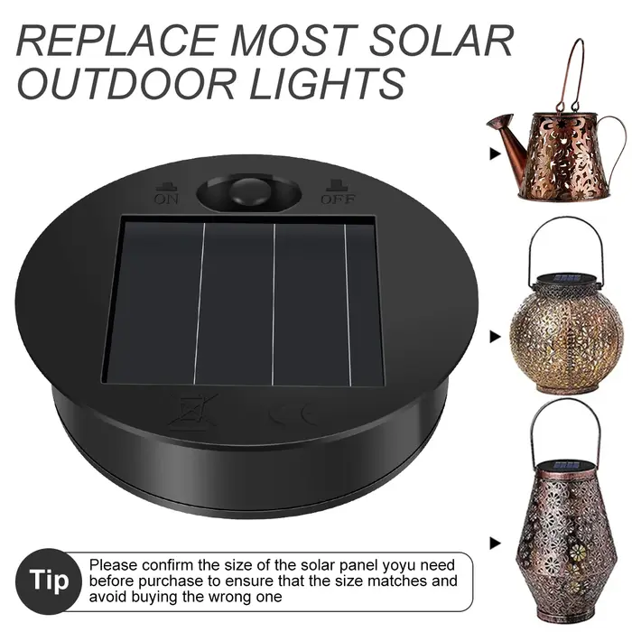 4/2pc lanterne solaire lumière remplacement haut LED panneau solaire lanterne couvercle lumières sol