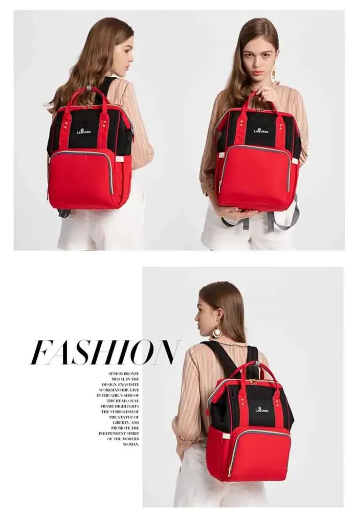 Lequeen grande capacité mode maman sac maternité couches sacs voyage sac à dos sac d'allaitement pour soins de bébé sac pour femme