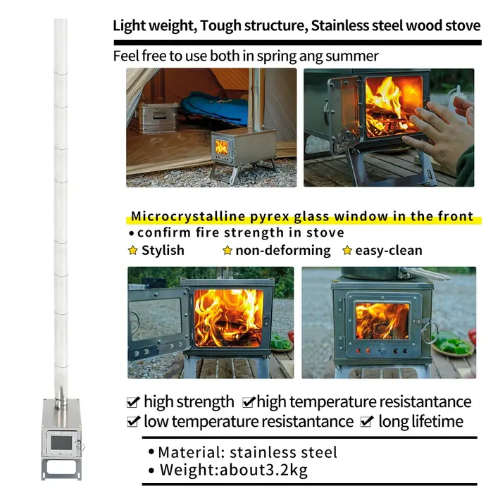 Poêle à bois pliant Durable Portable pliable