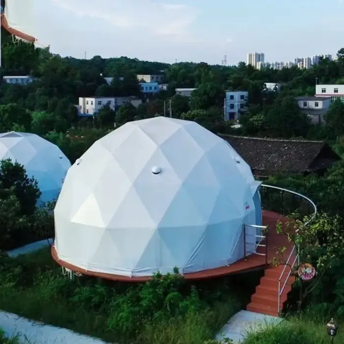 Tentes OME pour le camping en plein air, tente géodésique de luxe résistante, tente de glamping avec