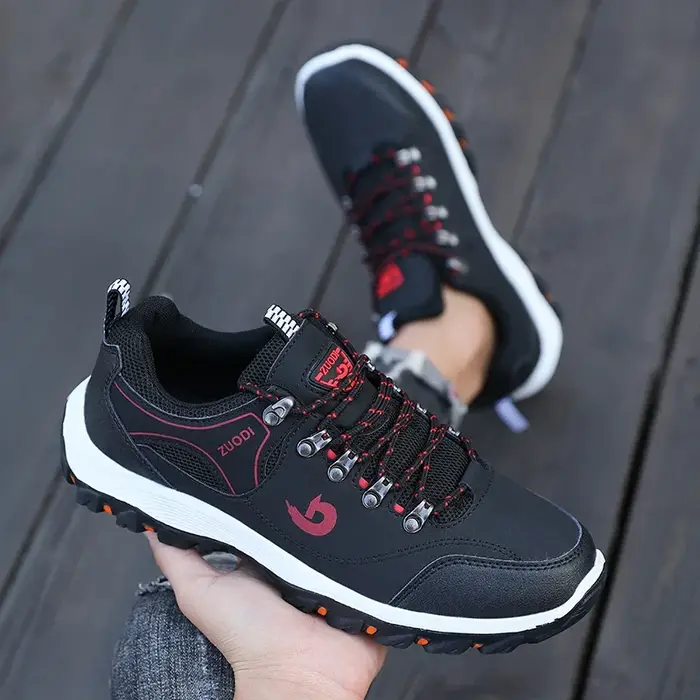 Bottes de randonnée baskets noires pour hommes chaussures d'alpinisme imperméables et durables