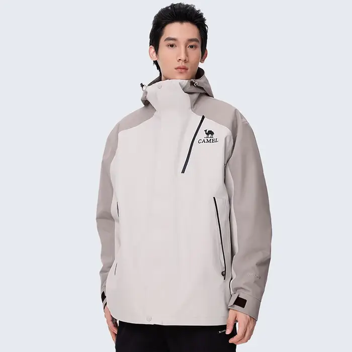 GOLDEN CAMEL Vestes de randonnée d'extérieur pour hommes, veste polaire imperméable trois-en-un, cou