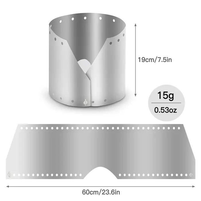 Cuisinière à gaz titane pare-vent écran Camping en plein air poêles pare-brise pliable cuisinière à