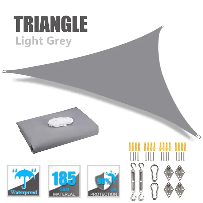 Voile d'ombrage triangulaire imperméable pour installations et activités extérieures