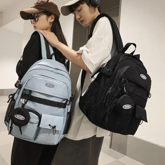 Sac à Dos Noir de Grande Capacité pour Homme et Femme