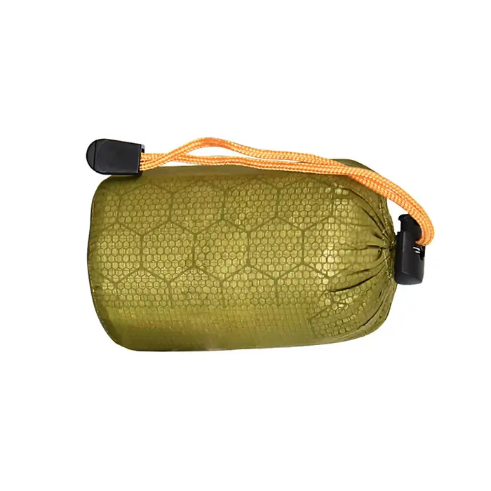 Sac de couchage vert 200x90cm, sacs de rangement PE, film d'aluminium, taille de la l'hypothèse, camping en plein air, étanche, outils de survie