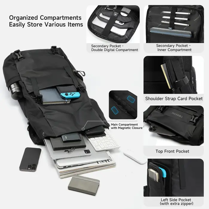 Tigernu voyage sac à dos mâle TPU sac à dos étanche hommes sacs extensible