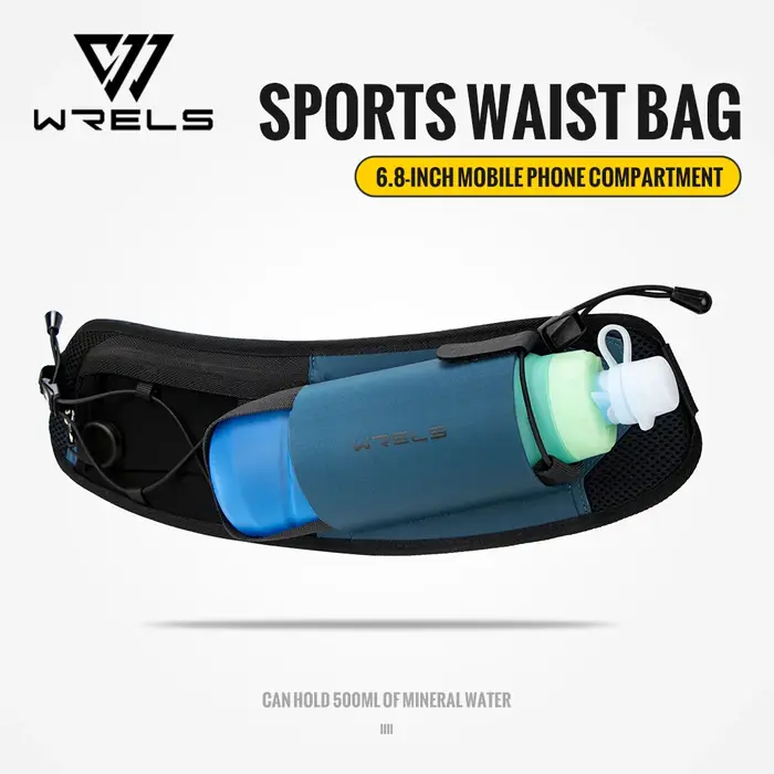 WRELS Sac Banane de Course Léger pour Homme et Femme, Sac d'Hydratation Sportif Réglable pour Marathon et Trail Running