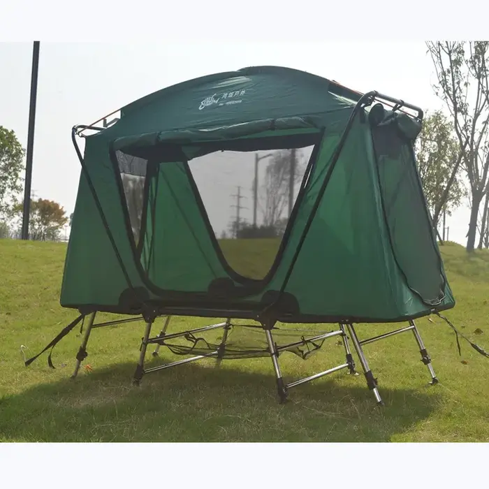 Nouvelle tente de sol réglable simple renforcée de 8 pieds, tente de camping et de pêche à double po
